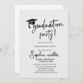高校卒業式、卒業パーティー 招待状 (正面/裏面)