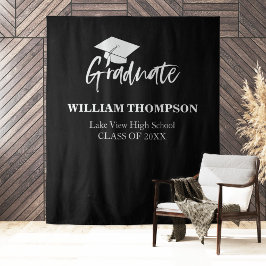 高校卒業式 黒チョークボード パーティー 背景 タペストリー