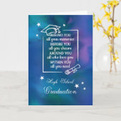 高校卒業引用文水彩背景 カード (黄色い花)