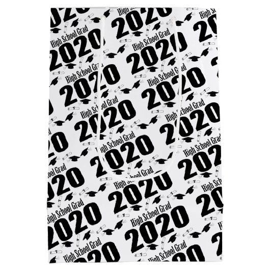 高校卒業抱き枕（黒） ミディアムペーパーバッグ (裏面)