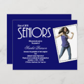 高校卒業生の卒業パーティー招待状 招待状 (正面/裏面)