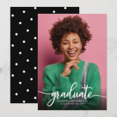 高校卒業発表シンプルシック 案内状 (正面/裏面)