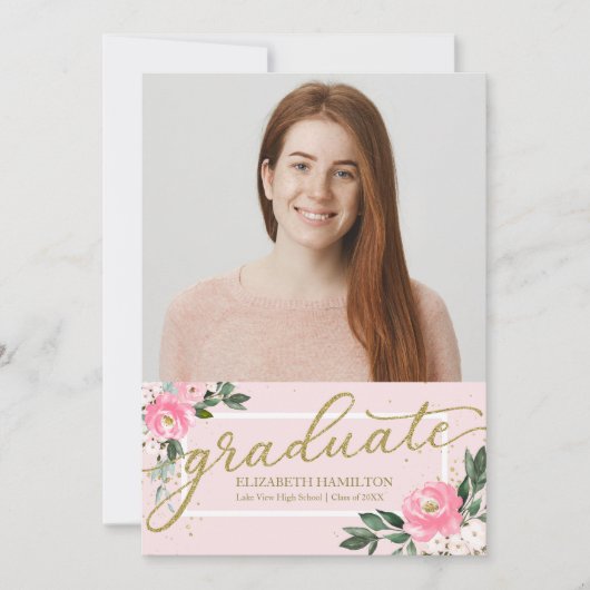 高校卒業発表写真カード 案内状 (正面)