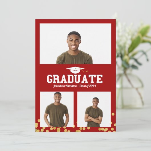 高校卒業発表写真カード 案内状 (スタンド正面)