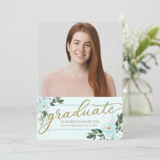 高校卒業発表写真カード 案内状 (スタンド正面)