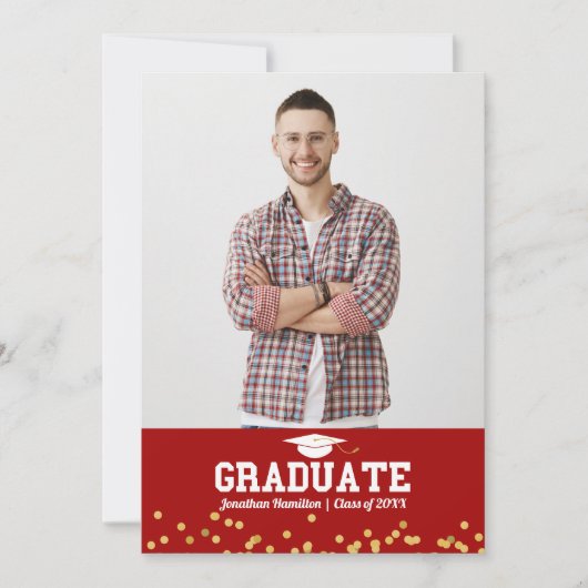 高校卒業発表写真 案内状 (正面)