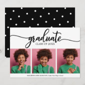 高校卒業発表3写真 案内状 (正面/裏面)