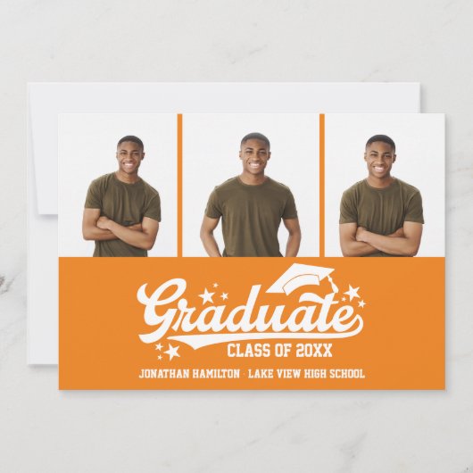 高校卒業発表3写真 案内状 (正面)