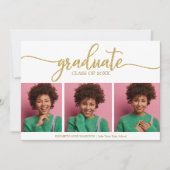 高校卒業発表3写真 案内状 (正面)