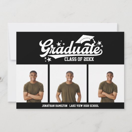 高校卒業発表3写真 案内状 (正面)