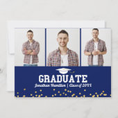 高校卒業発表3枚フォトカード 案内状 (正面)