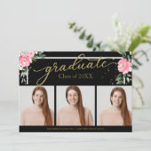 高校卒業発表3枚フォトカード 案内状 (スタンド正面)