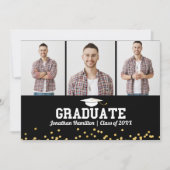 高校卒業発表3枚フォトカード 案内状 (正面)