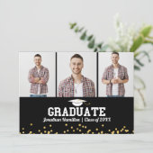 高校卒業発表3枚フォトカード 案内状 (スタンド正面)