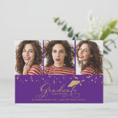 高校卒業発表3枚フォトカード 案内状 (スタンド正面)