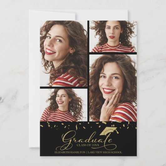 高校卒業発表4写真 案内状 (正面)