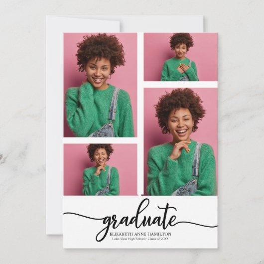 高校卒業発表4写真 案内状 (正面)