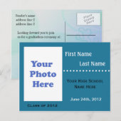 高校卒業発表 インビテーションポストカード (正面/裏面)