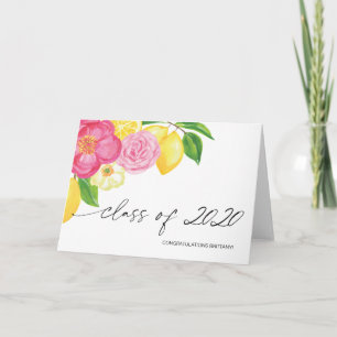 高校卒業祝いカレッジ卒業花模様 カード
