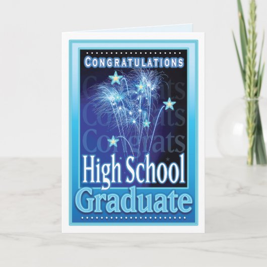 高校卒業祝い花火 カード (正面)