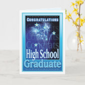 高校卒業祝い花火 カード (黄色い花)