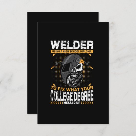 高校卒業証書を使ってwを修正するベクトル溶接機 招待状 (正面/裏面)