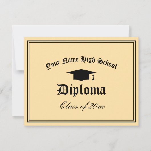 高校卒業証書テンプレート（シール付き） 案内状 (正面)