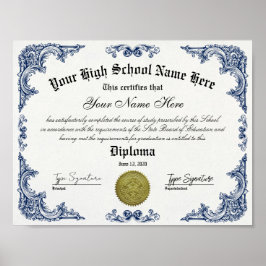 高校卒業証書GED証書 ポスター