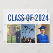 高校卒業青いコラージュ 案内状 (正面)