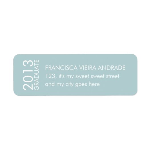 高校卒業2013縦ブルーホワイト ラベル (正面)