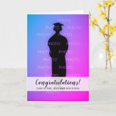 高校卒業2021年のカスタムポートレート写真 カード (黄色い花)