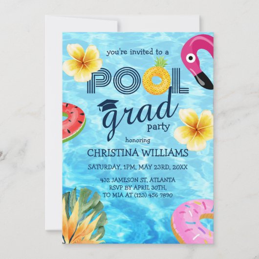 高校卒業 招待状 (正面)