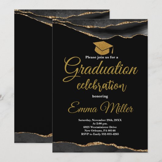 高校卒業 招待状 (正面/裏面)