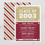 高校同窓会のお知らせ | 同窓会 招待状 (正面/裏面)