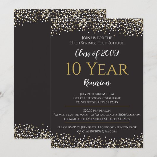 高校同窓会のご案内 招待状 (正面/裏面)