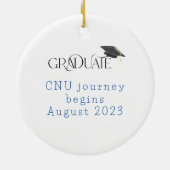 高校名門私立校風の卒業大学スーツケース セラミックオーナメント (裏面)