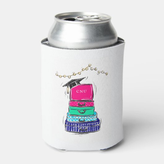 高校名門私立校風の卒業大学スーツケース 缶クーラー (缶正面)