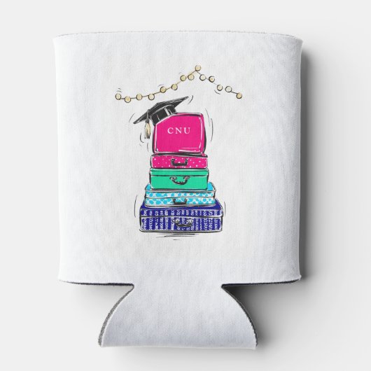 高校名門私立校風の卒業大学スーツケース 缶クーラー (裏面)