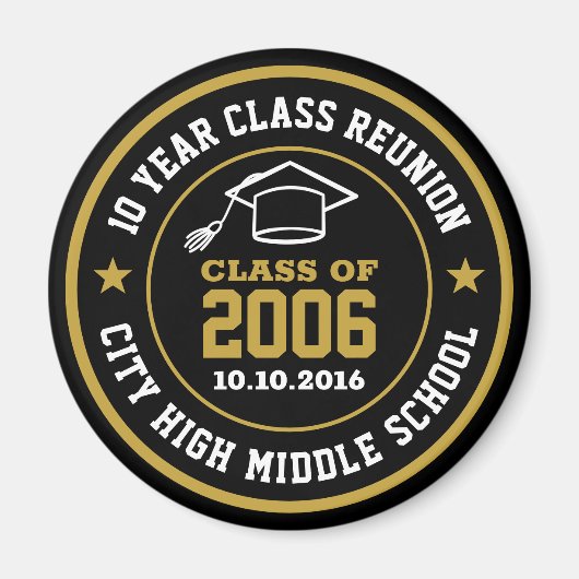 高校懇親会の卒業年 マグネット (正面)