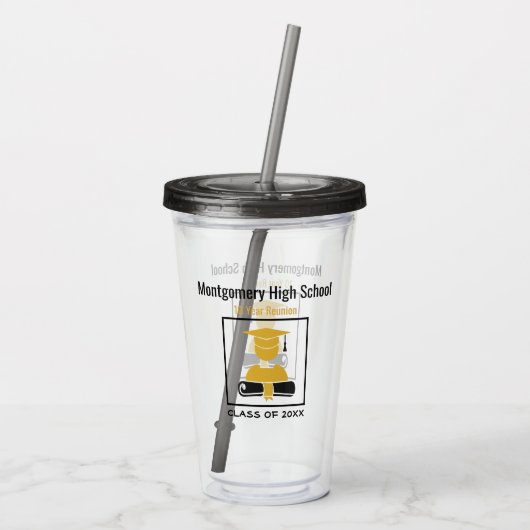 高校懇親会カスタムブラック金ゴールド アクリルタンブラー (裏面)