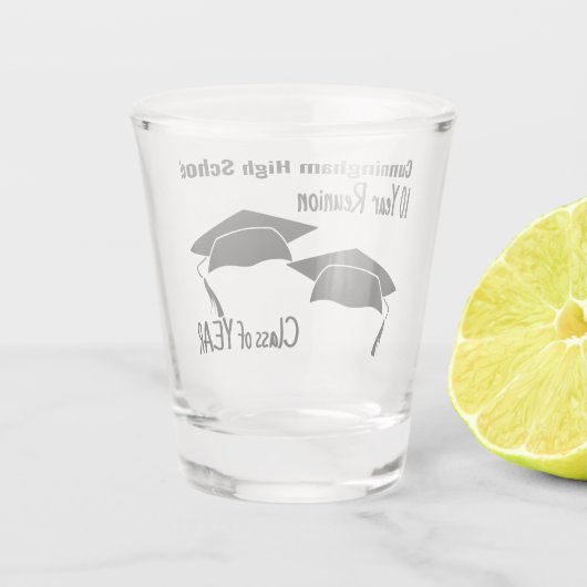 高校懇親会デュアルブラックモルタルボード ショットグラス (裏面)