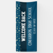 高校懇親会パーティーブルー紙吹雪 横断幕 (縦)