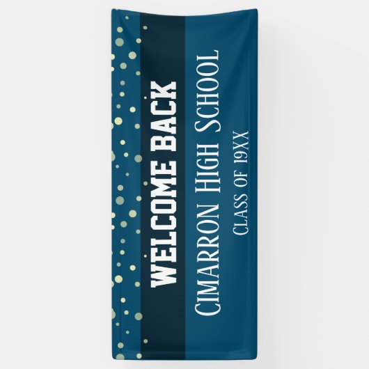 高校懇親会パーティーブルー紙吹雪 横断幕 (縦)