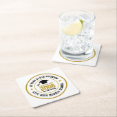 高校懇親会大学卒業年 スクエアペーパーコースター (インサイチュ)