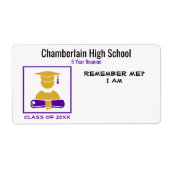 高校懇親会紫金ゴールド紙名タグ ラベル (正面)