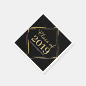 高校懇親会金ゴールド/2019年黒組 スタンダードカクテルナプキン (角)