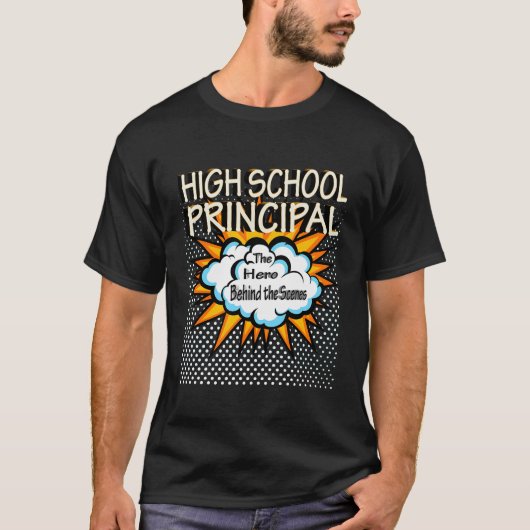 高校校長 - おもしろヒーロー職 Tシャツ (正面)