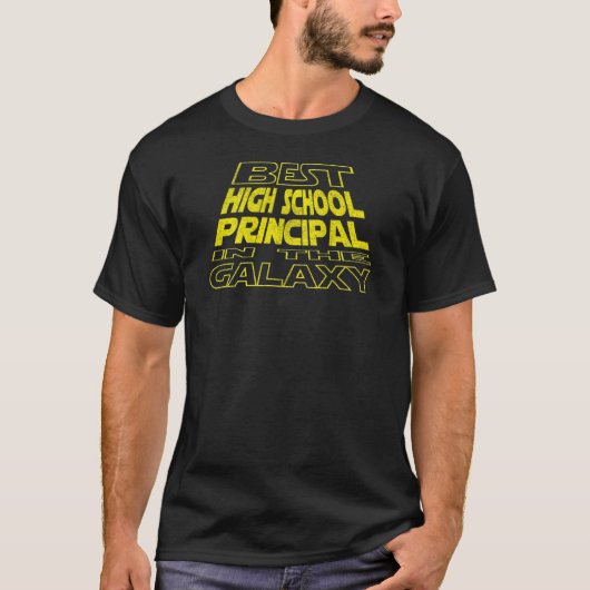高校校長 スペースバックサイドデザイン Tシャツ (正面)