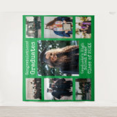 高校生グリーンおめでとう卒業生写真 タペストリー (正面)