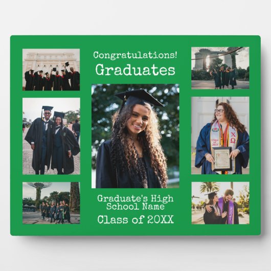 高校生グリーンおめでとう卒業生写真 フォトプラーク (正面)